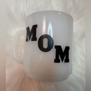 Vintage Glasbake MOM cup mug